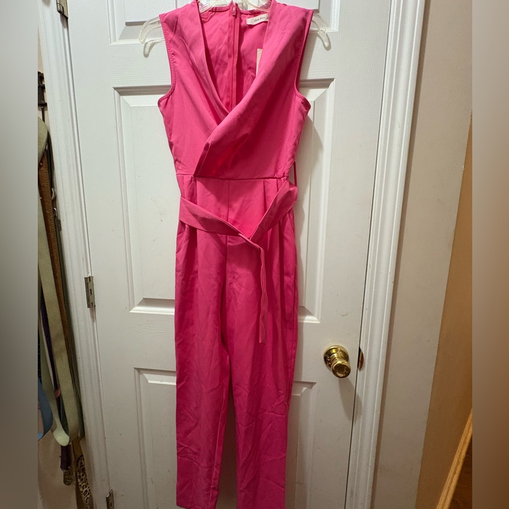 Elegant Pink Sleeveless Jumpsuit